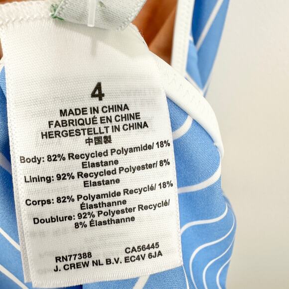 J. Crew Blue and White Striped One Piece Swimsuit - Picture 10 of 13